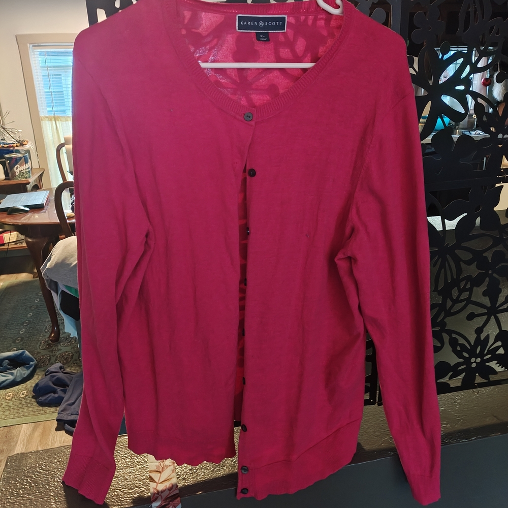Karen Scott Pink Cardigan